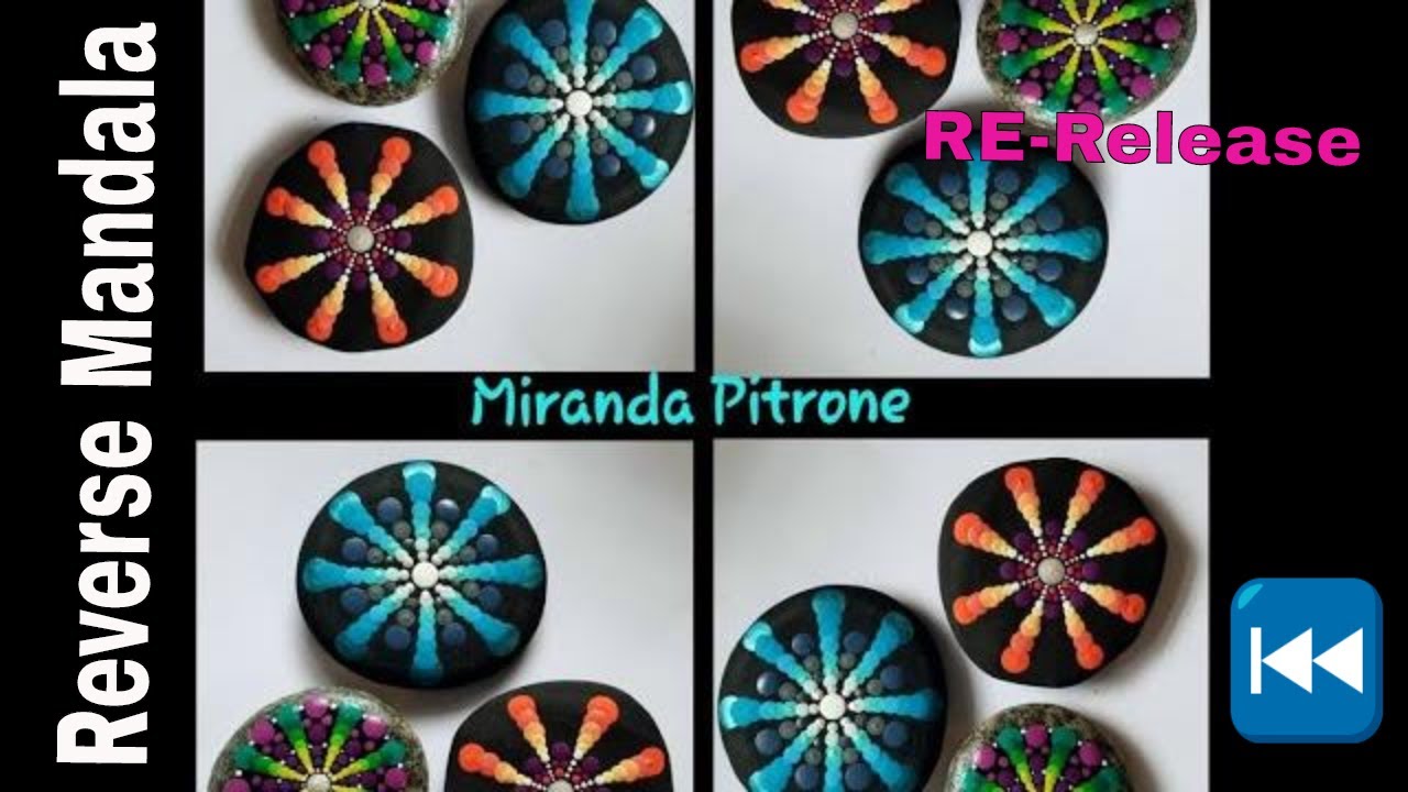 Reverse Dot Mandala ~ Dot Painting on Natural Stones Miranda Pitrone ~ Resize Re-release