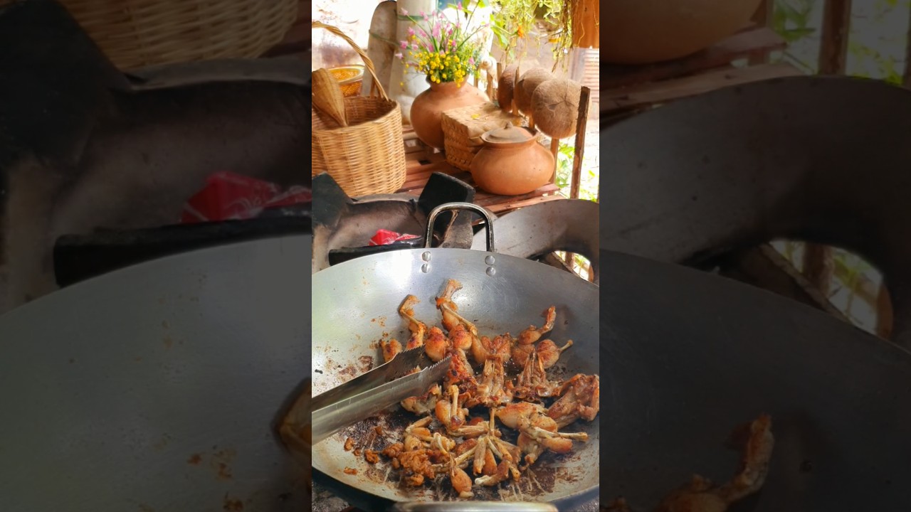 Village cooking, Frog fried so yummy #shorts #villagecooking #villagefood #trending