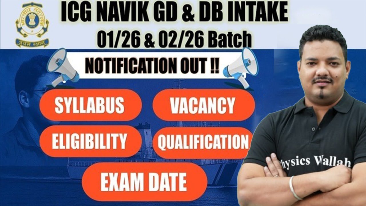 ICG Navik GD & DB Intake 2026 Batch 🚢🔥 | Notification Out 📢 | Age Limit, Syllabus & More📚