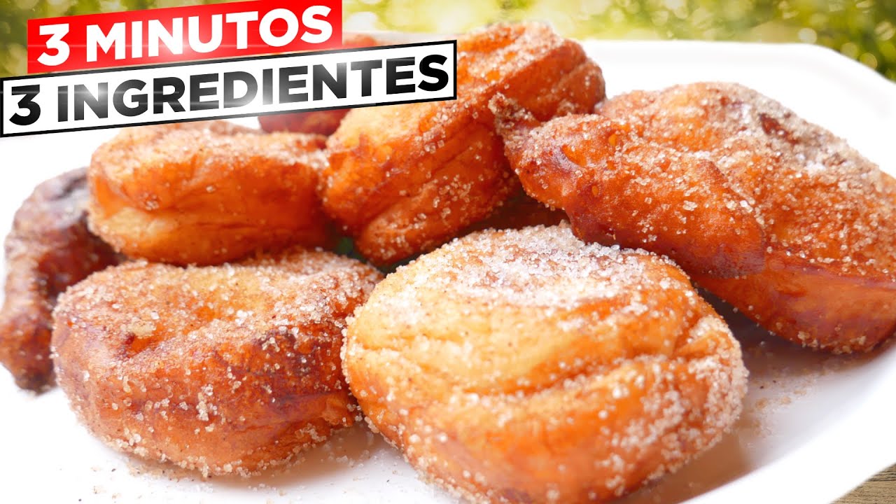 Como hacer buñuelos esponjosos y suaves en 3 minutos y con solo 3 ingredientes
