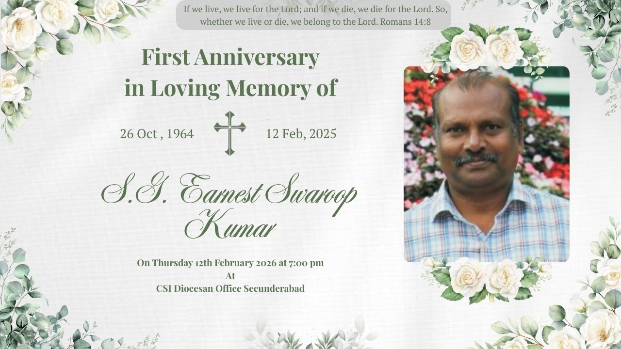 First Anniversary in Loving memory of S.G. Earnest Swaroop Kumar || 12-02-2026