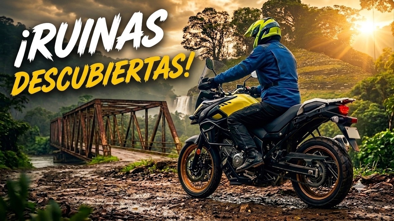 🏍️ZONA ARQUEOLÓGICA Sin Gente, CASCADAS, PUENTES, RÍOS y más  | VStrom 650XT en Veracruz 🏍️🏞️