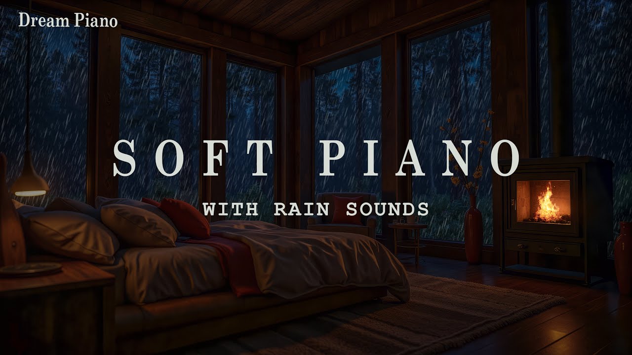 3 Hours Relaxing Sleep Music with Rain Sounds 🌧️ Peaceful Piano Music for Stress Relief