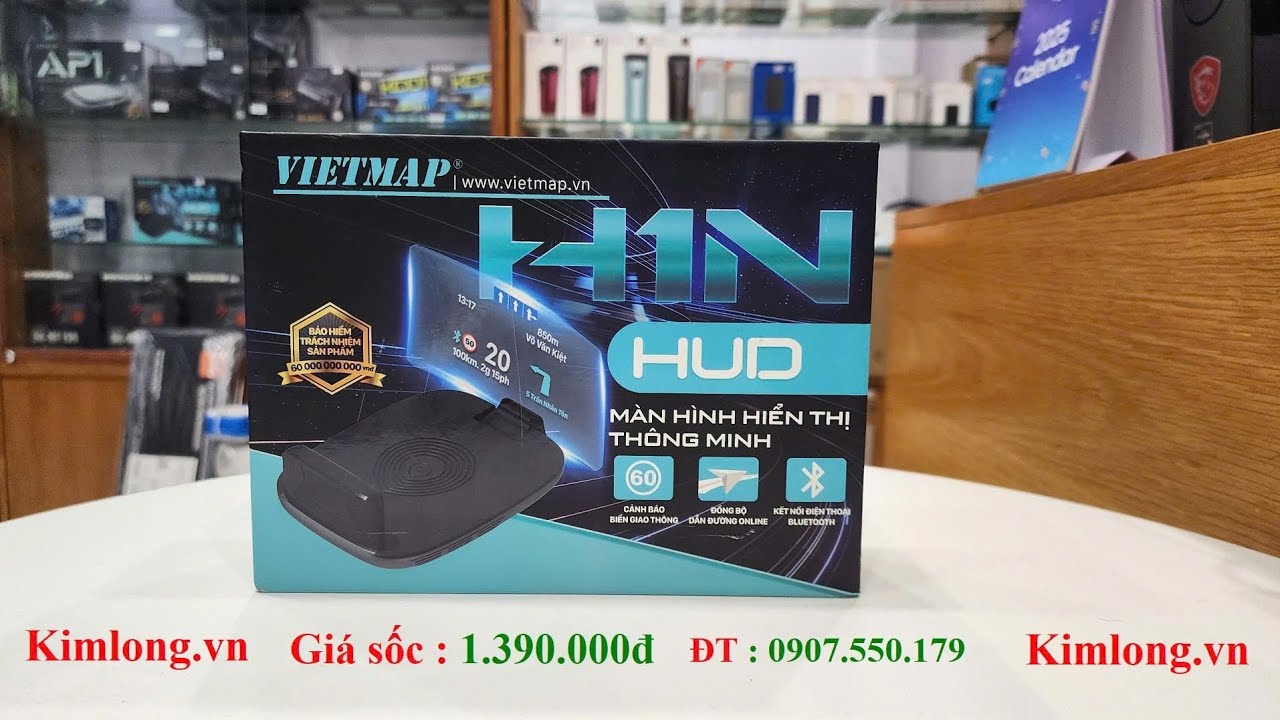 SIÊU RẺ Vietmap HUD H1N - Màn hình dẫn đường hiển thị thông tin Ô tô Cảnh báo Tốc độ -Kimlong.vn