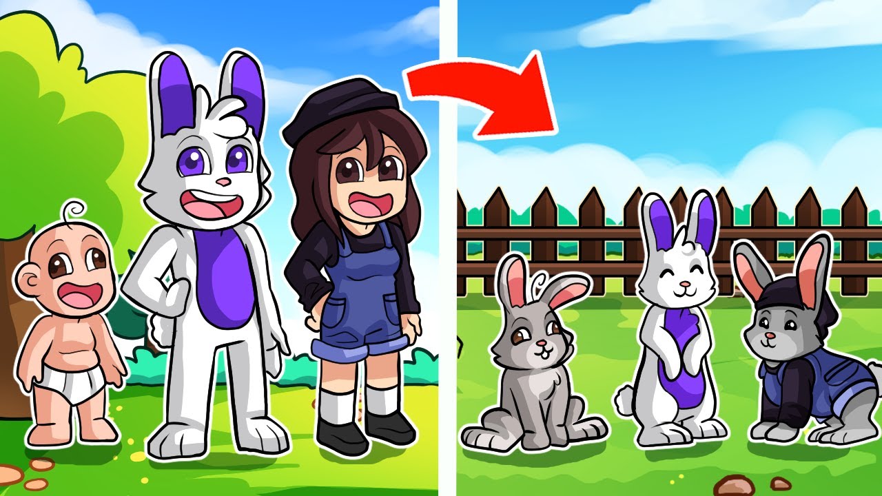 BEBE NOOB Y NOOBSI SE CONVIERTEN EN CONEJOS EN MINECRAFT !!