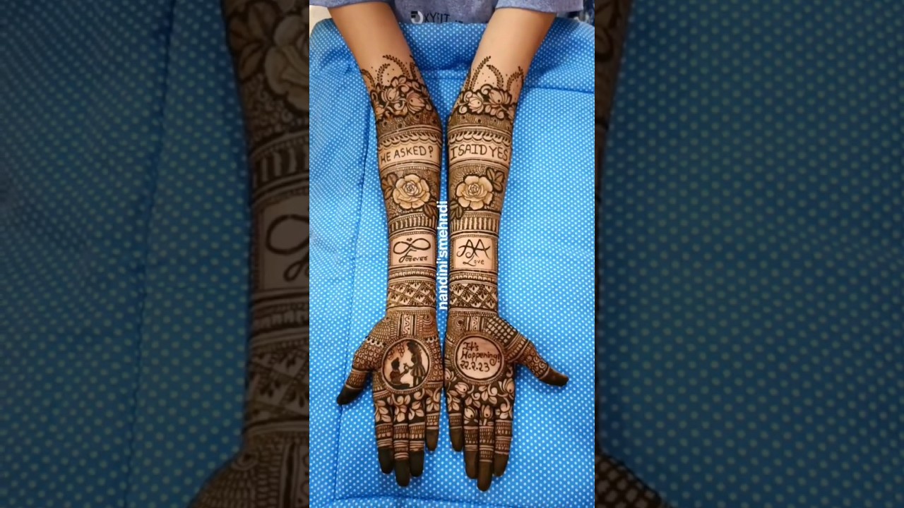 Engagement Customised Mehndi 💍👫 Nandini'smehndi Subscribe For More 🔔🙏🤗