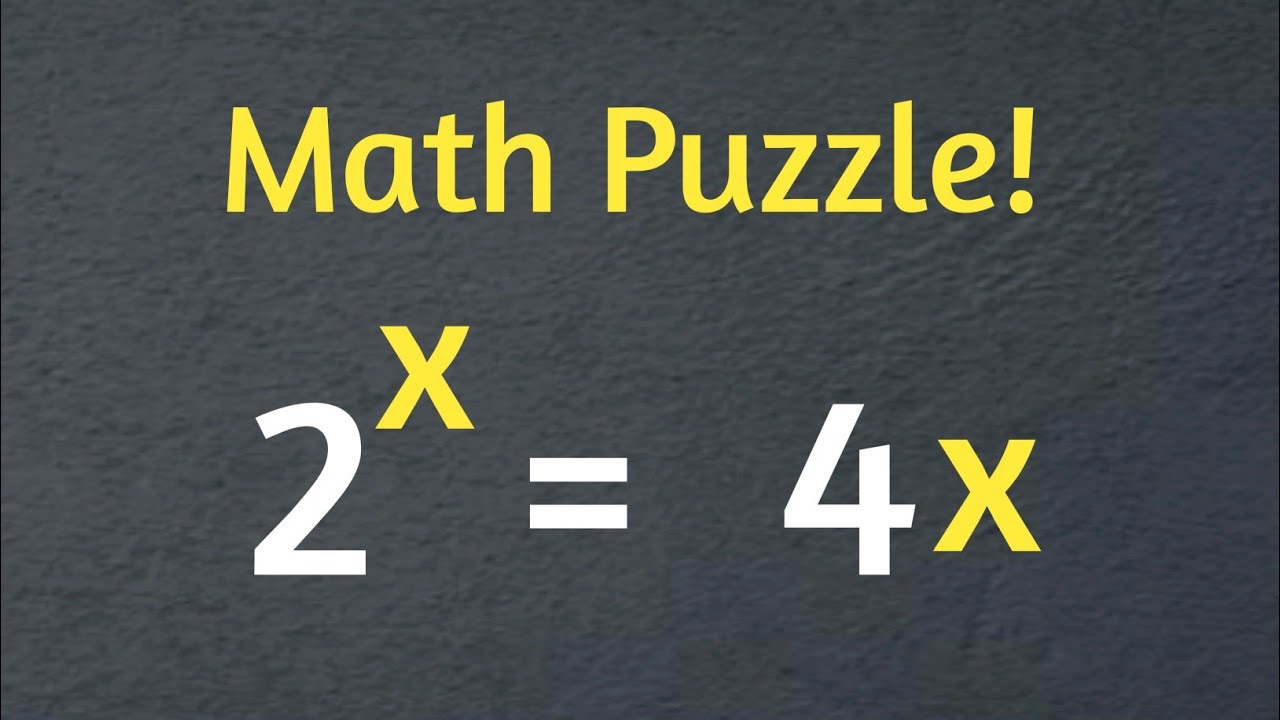 Math Olympiad 2ˣ = 4x | Hardest Math Problem in the World | Algebra