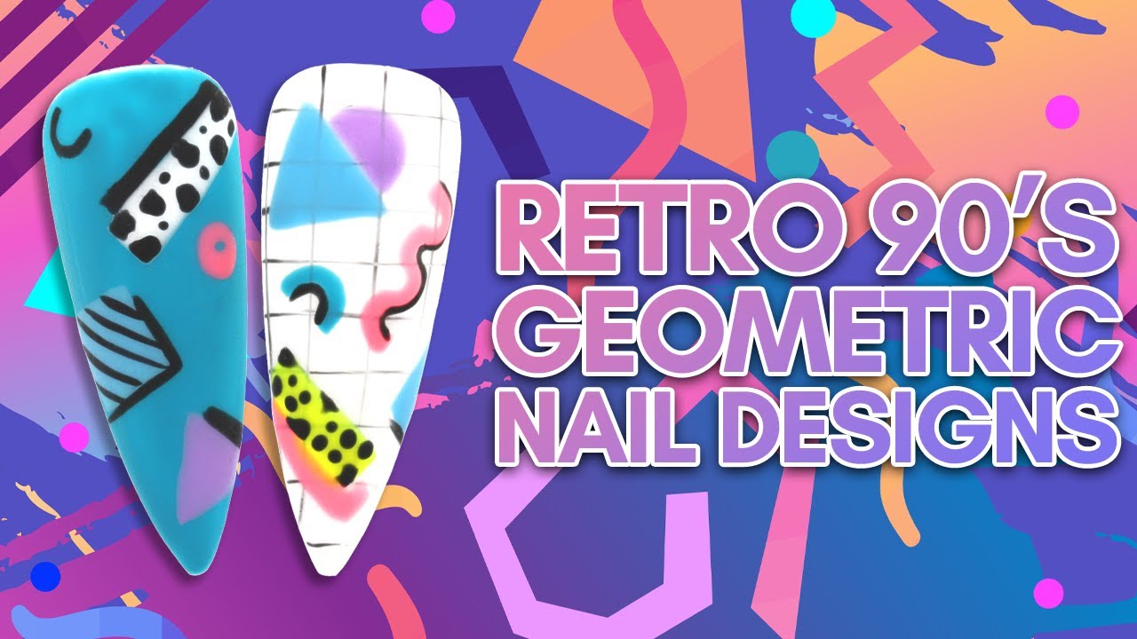 90s Geometric Pattern | Retro Nail Art | Nails for Beginners