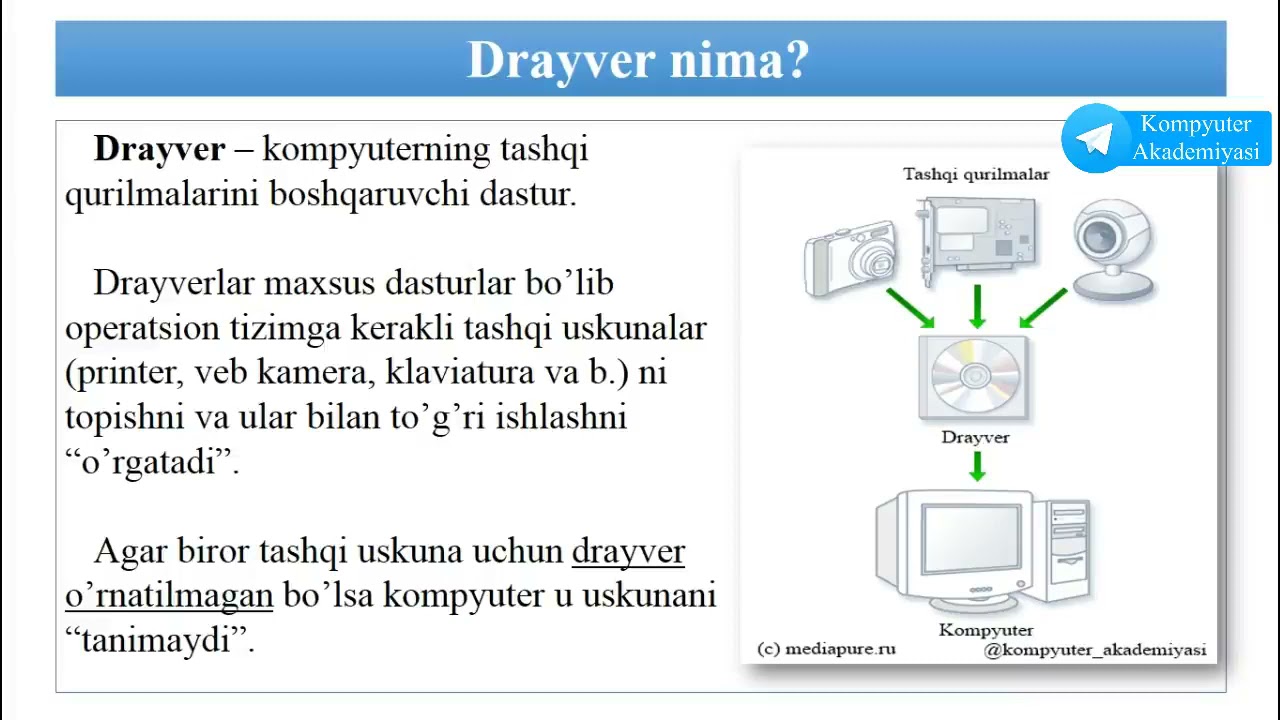 Drayver nima? Drayver haqida batafsil malumot