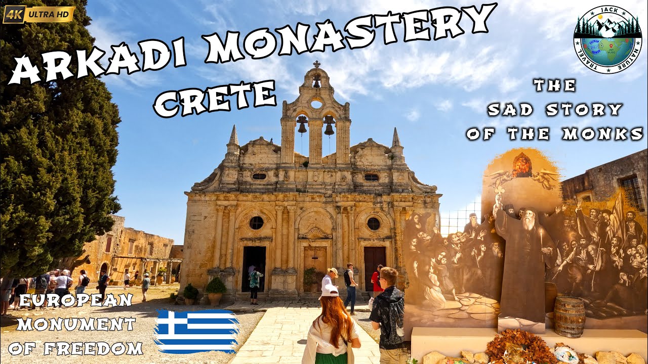ARKADI Monastery - the greece INDEPENDANCE symbol on Crete | 4K UHD