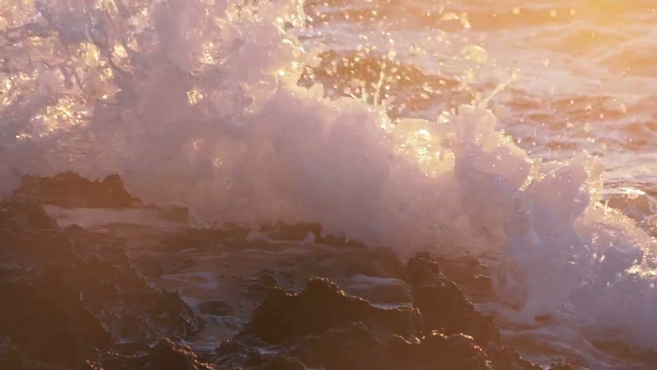 Huge sea storm wave hits shore, slow motion | Free stock footage