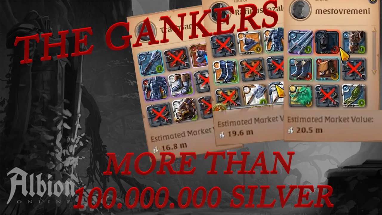 WE ARE THE GANKERS - MORE THAN 100.000.000 SILVER LOOT EVERYDAY - ALBION ONLINE - GANKING - RED ZONE