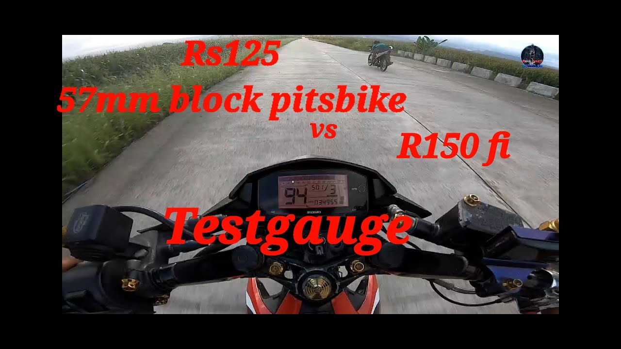 R150FI VS Rs125fi 57mm block/pitsbike... testguage #R150fi#Rs125fi