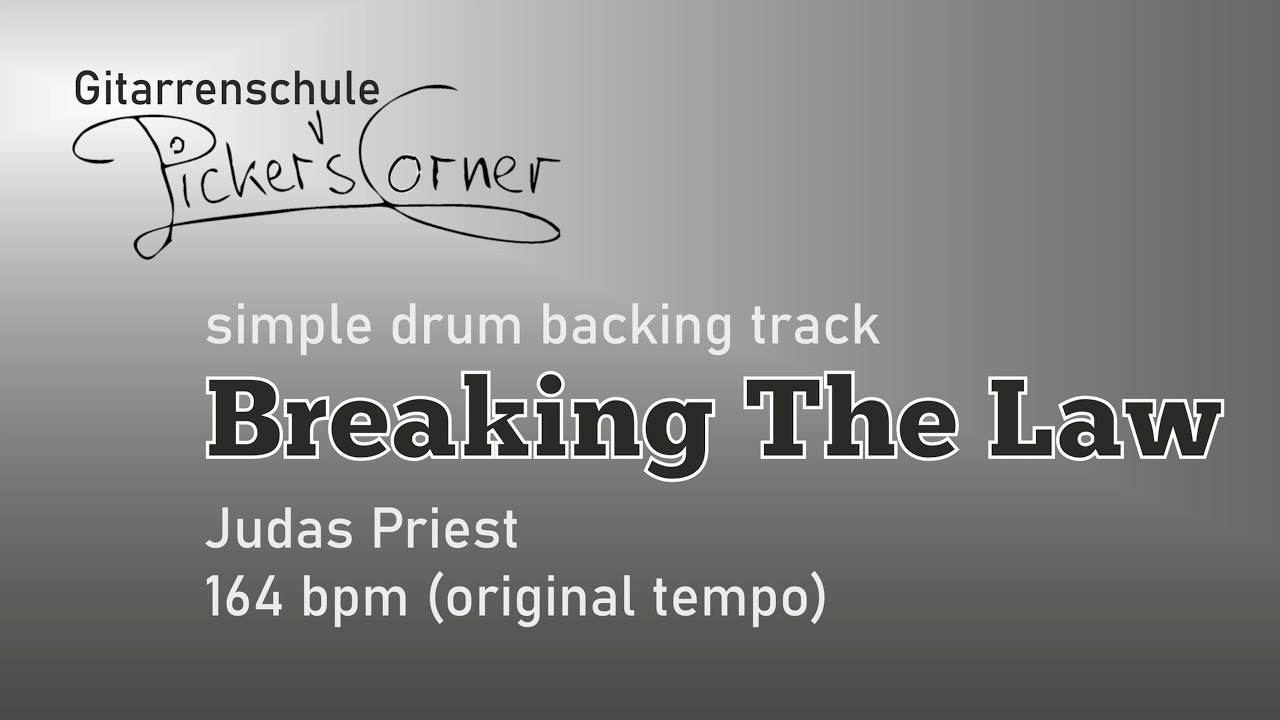 Judas Priest - Breaking The Law | simple drum backing track | 164 bpm (original tempo)