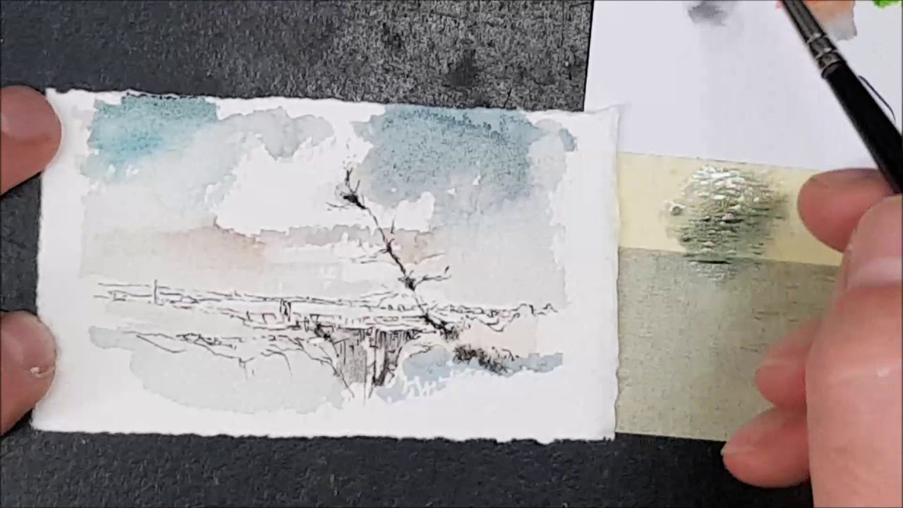 Lyra Aquacolor Aquarell Landschaft Miniatur Künstler Björn Kirste Hamburg Germany 2020 full Video