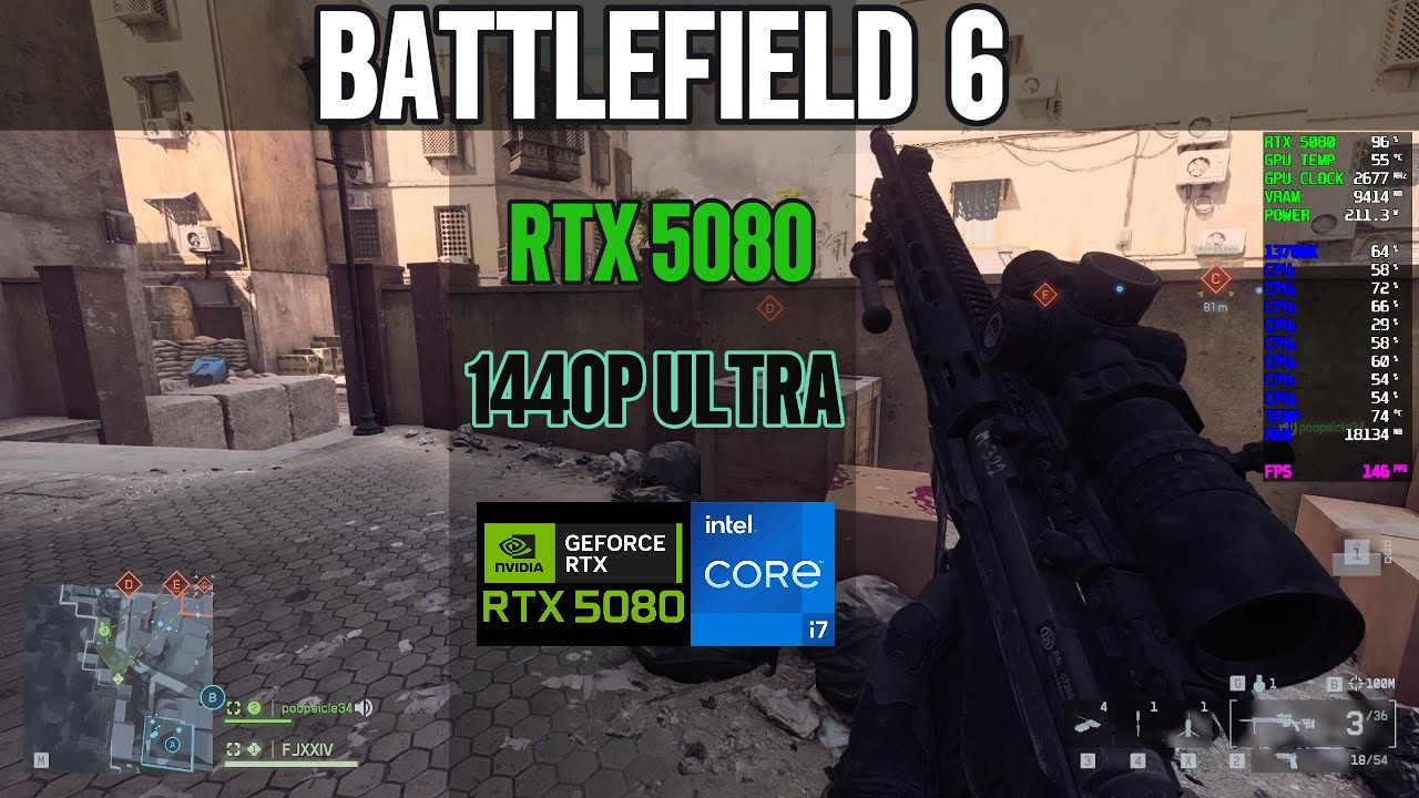 Battlefield 6 Benchmark | RTX 5080 + 13700K | 1440p Ultra Native NO DLSS