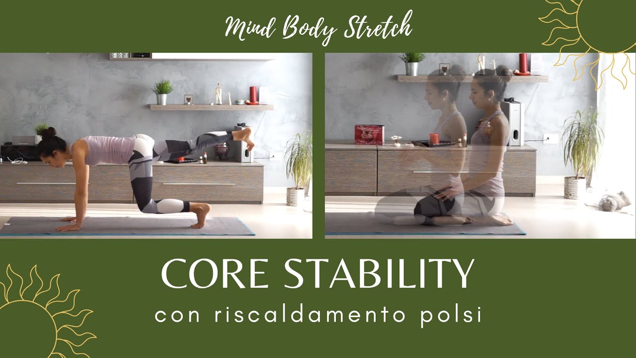 Allenamento core stability con riscaldamento polsi  #mindbodystretch #conme #distantimauniti