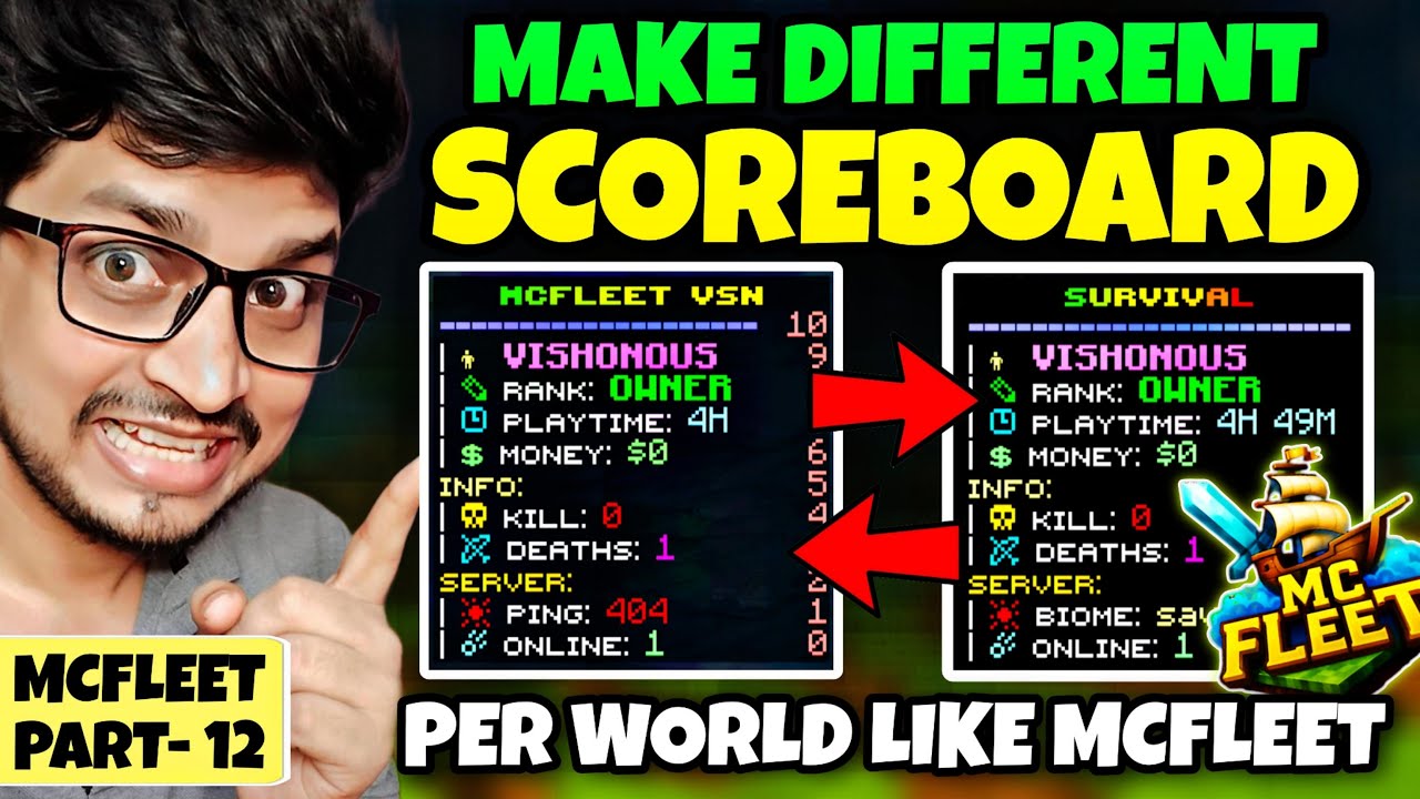 How To Make Per World Scoreboards LIKE MCFLEET in Minecraft Server | BEST Scoreboard Plugin