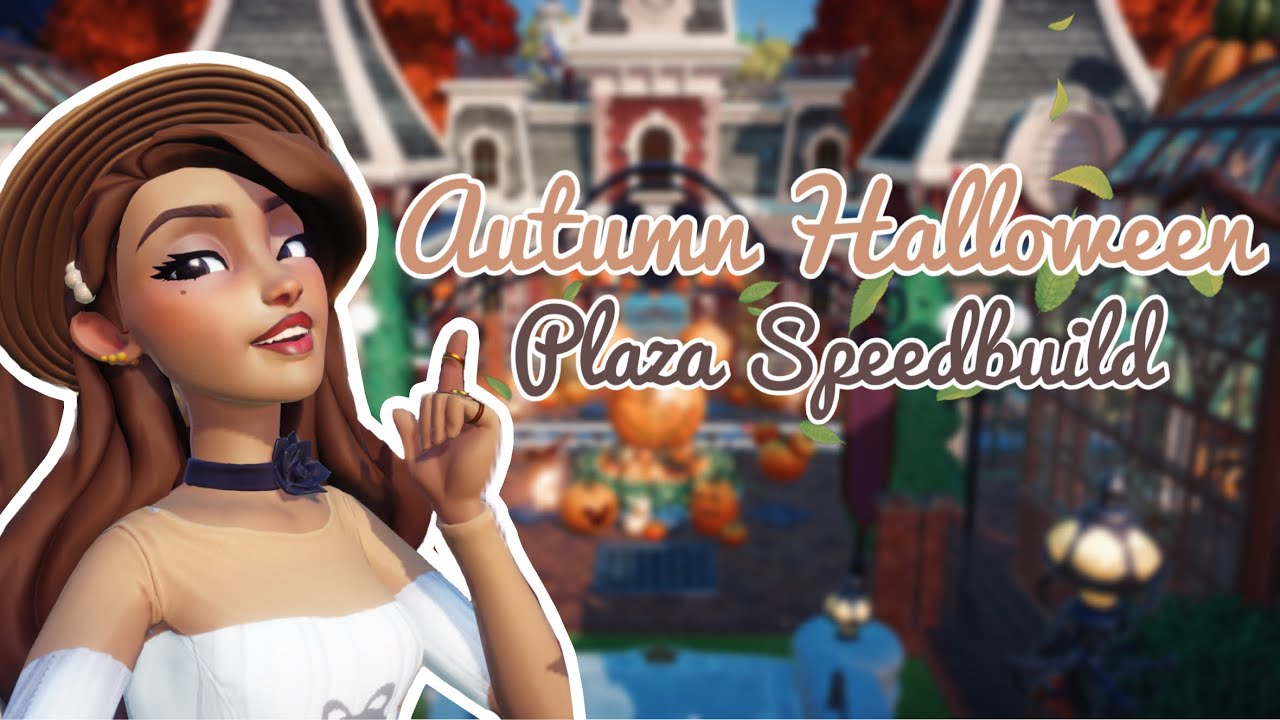 AUTUMN PLAZA SPEEDBUILD 🍂🤎🎃 | HALLOWEEN BUILD | DISNEY DREAMLIGHT VALLEY