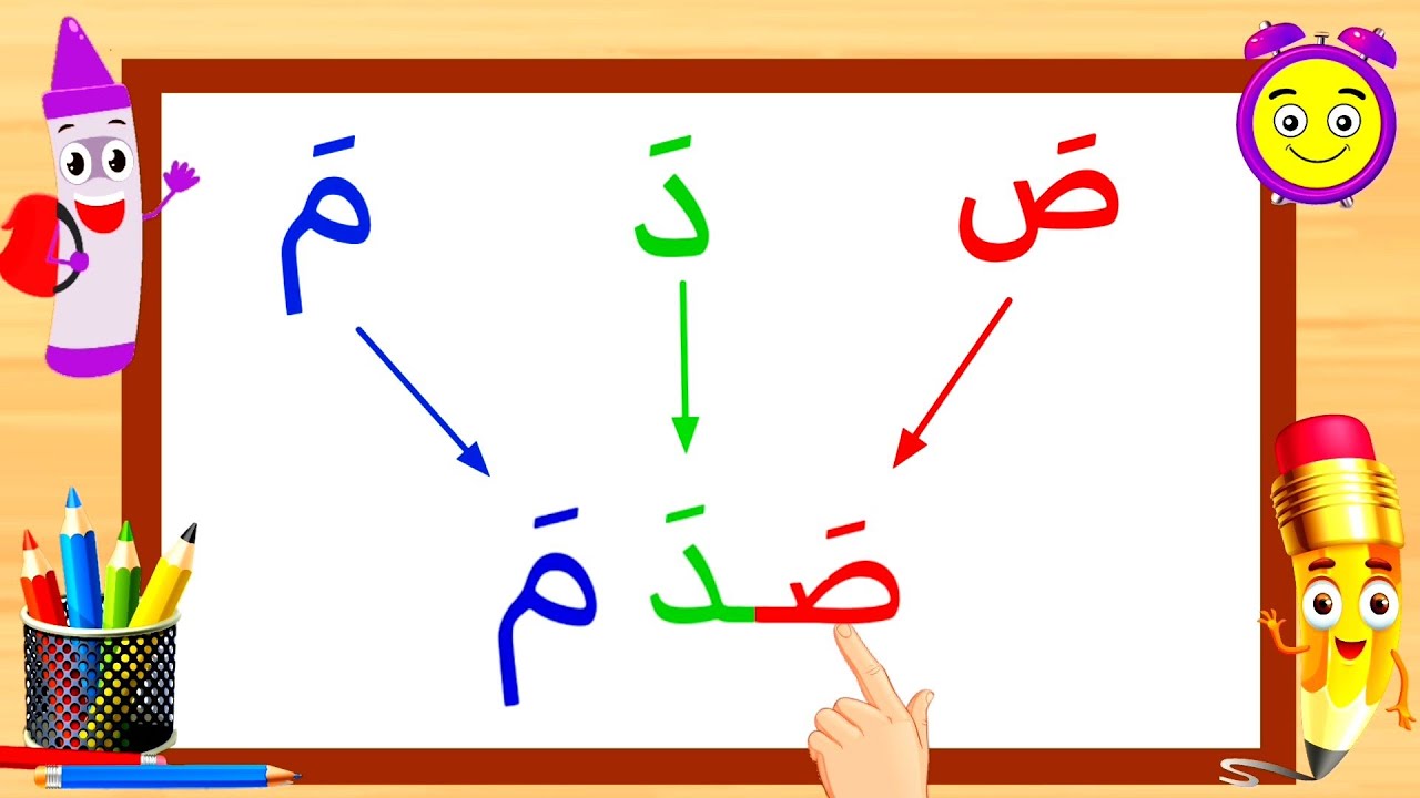 تعليم القراءة باللغة العربية- هيا نقرأ الجزء الأول كلمات سهلة وبسيطة + تمرين في الأخير