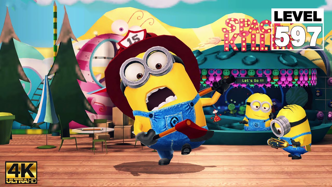 Minion Rush Firefighter Minion pick up the Minion Shield 8 Times at Super Silly Fun Land LV.597 | 4K