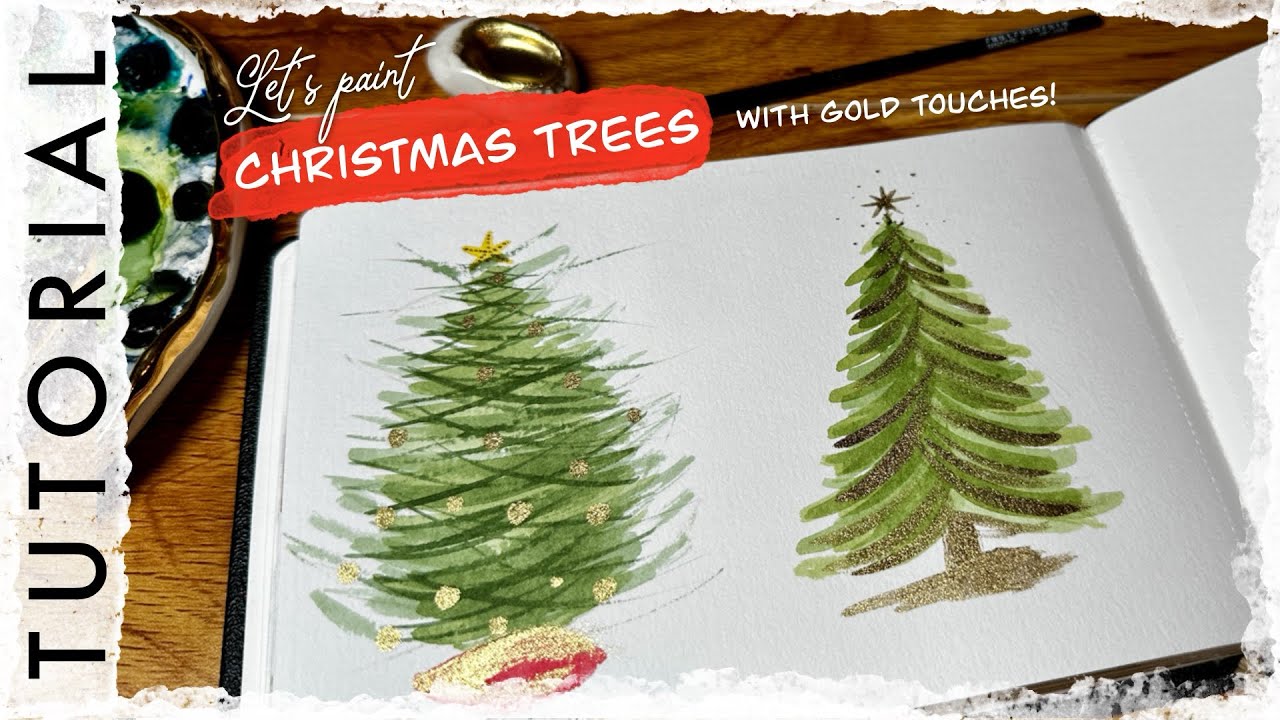 Learn how to paint Christmas trees ~ beginners friendly