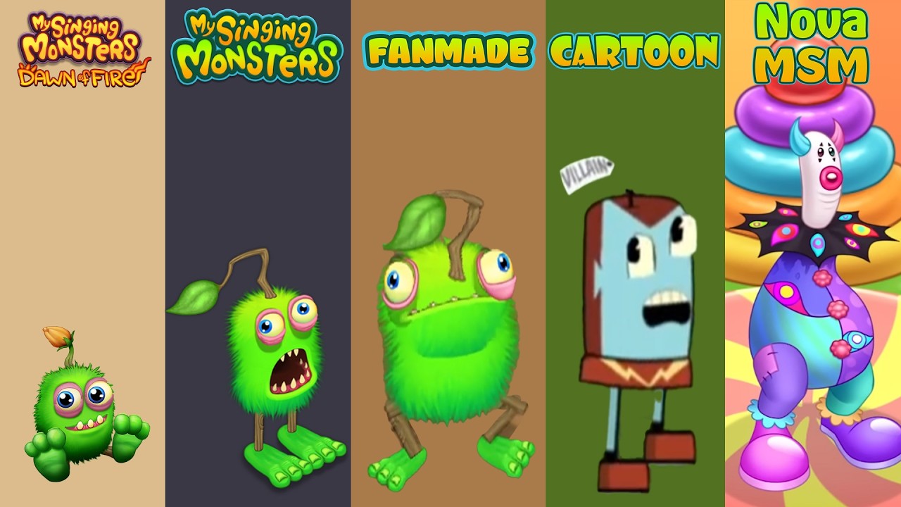Dawn Of Fire vs My Singing Monsters vs Cartoon vs Fanmade vs Nova / MSM | Redesign Comparisons