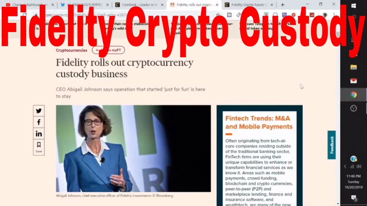 Fidelity rolls out cryptocurrency custody business Fidelity CryptoCurrency Custody