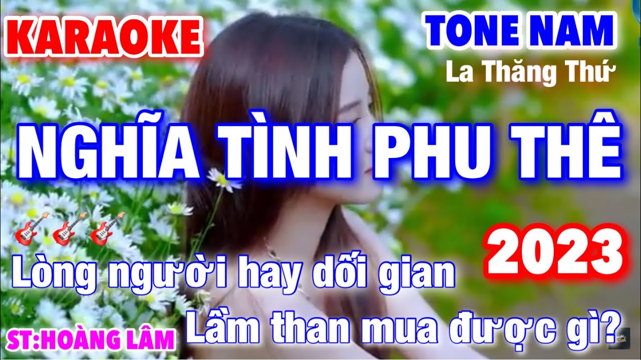 ✅Karaoke ||Nghĩa Tình Phu Thê || Tone Nam, La Thăng Thứ| Mới Ra Lò. ST Hoàng Lâm.beat tam organ