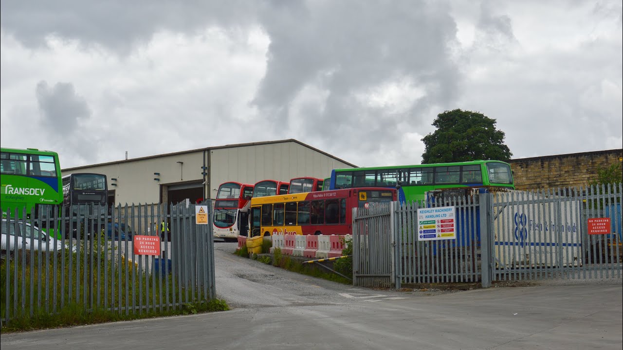Keighley buses leaving the Marriner Road garage.