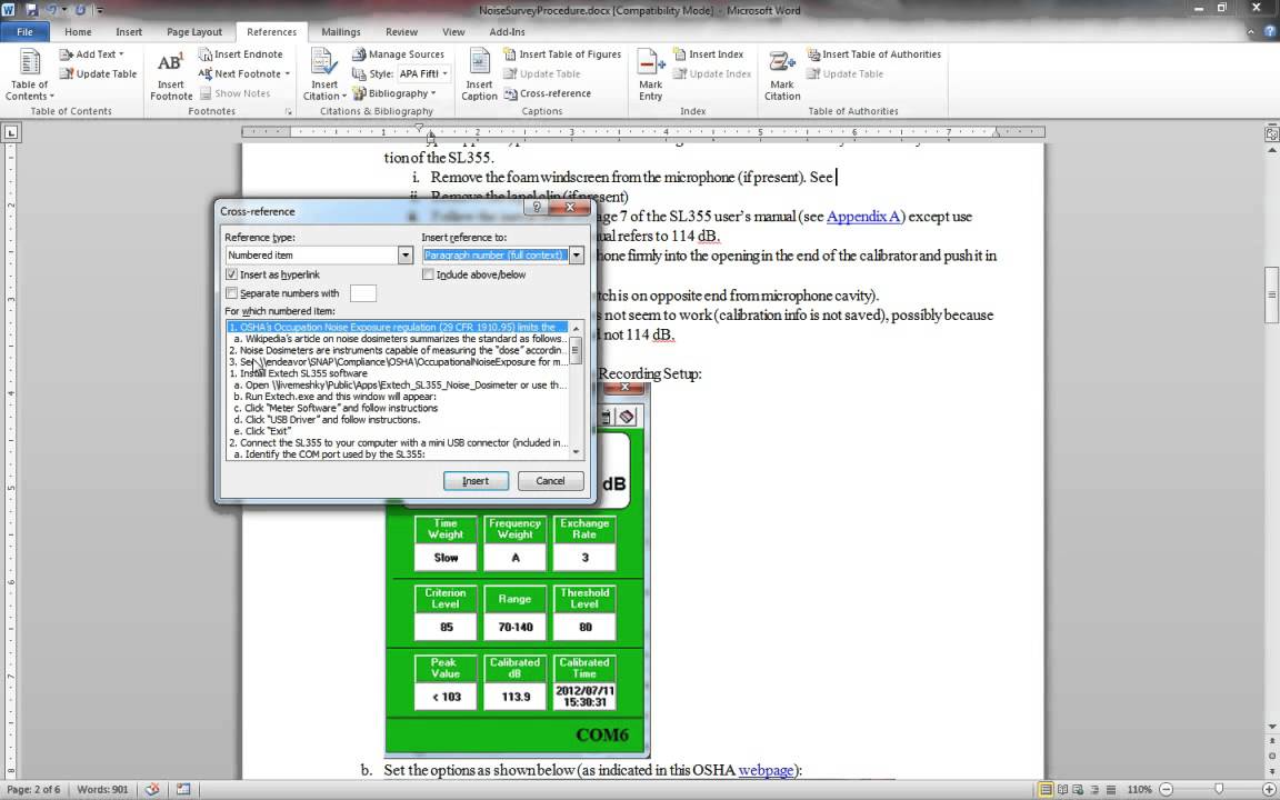 Word 2010: How to use cross-references to numbered items and keep them updated