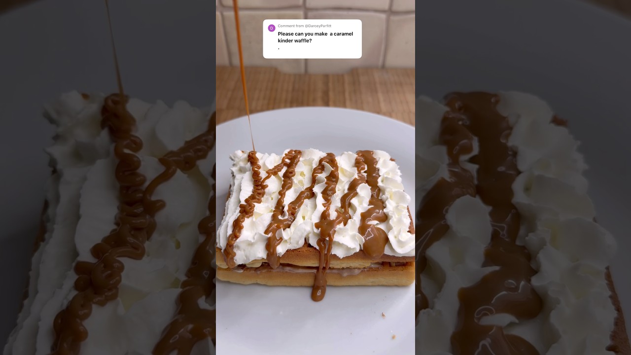 Caramel Kinder waffle ! 😋