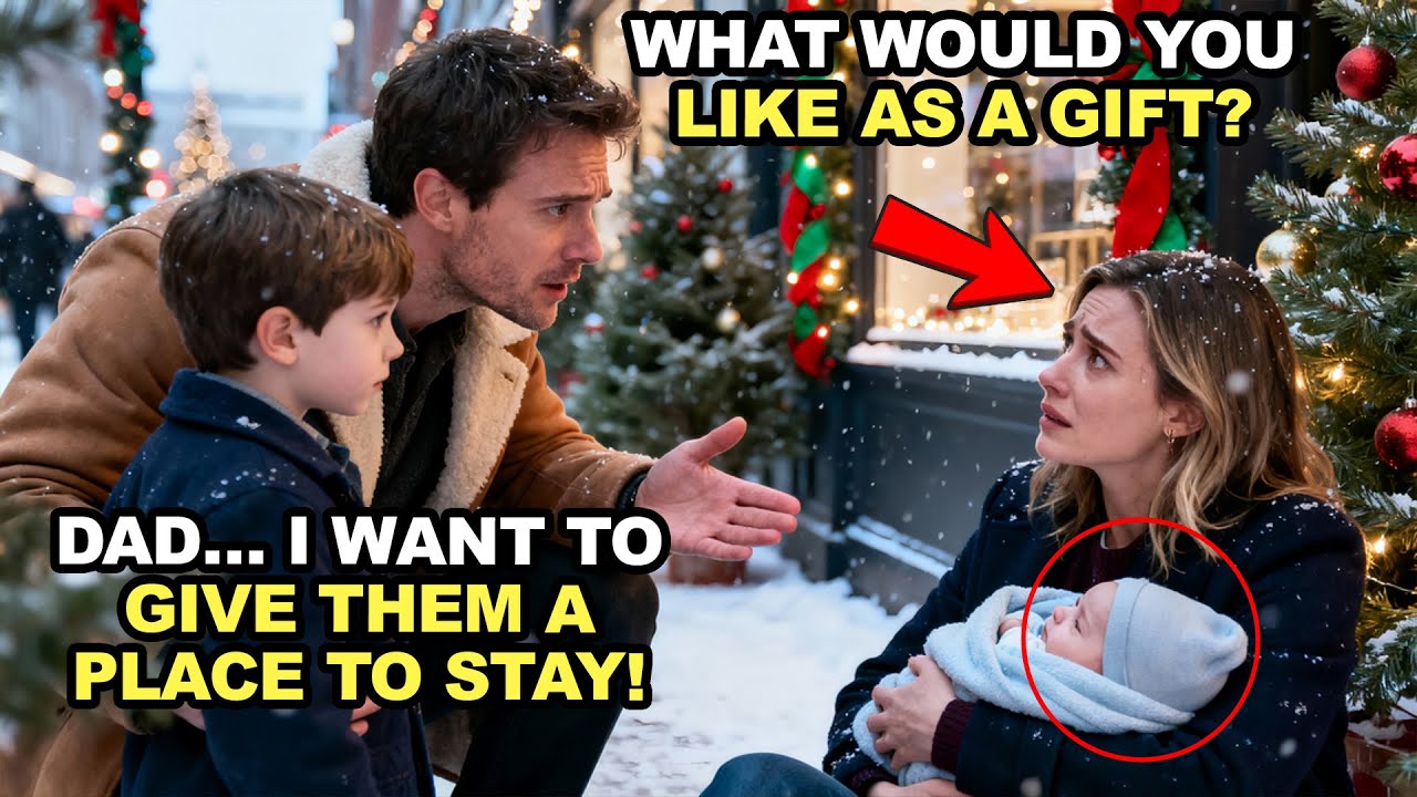 CHRISTMAS SHOPPING WITH HIS SON, A BILLIONAIRE MEETS A POOR MOM IN THE COLD — EVERYTHING CHANGES