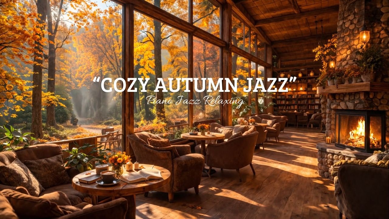“Golden Autumn Café Jazz – Relaxing Cozy Piano & Soft Sax”