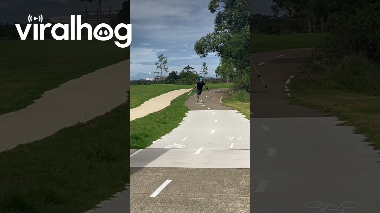 Para Athlete Learns to Rollerblade With One Leg || ViralHog