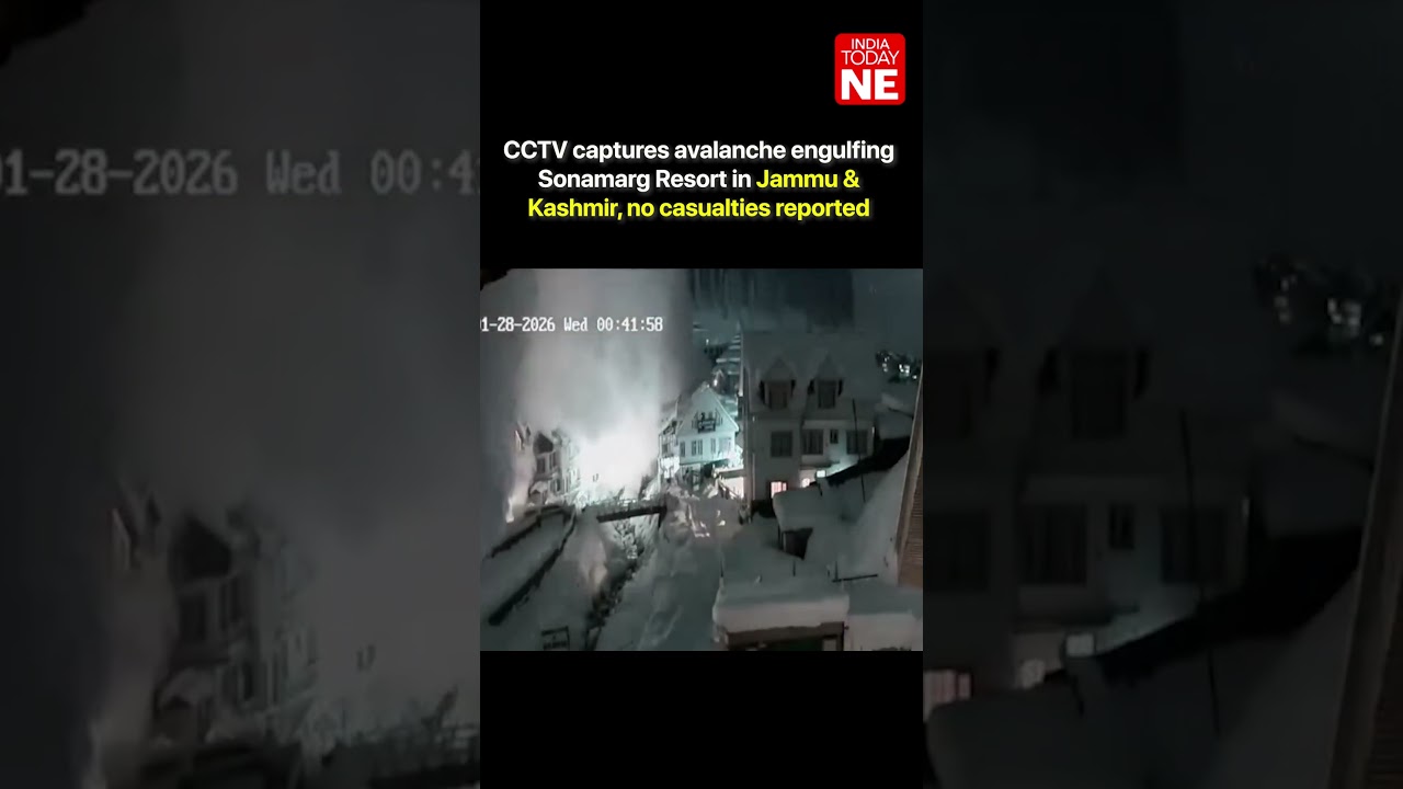 CCTV captures avalanche engulfing Sonamarg Resort in Jammu & Kashmir, no casualties reported