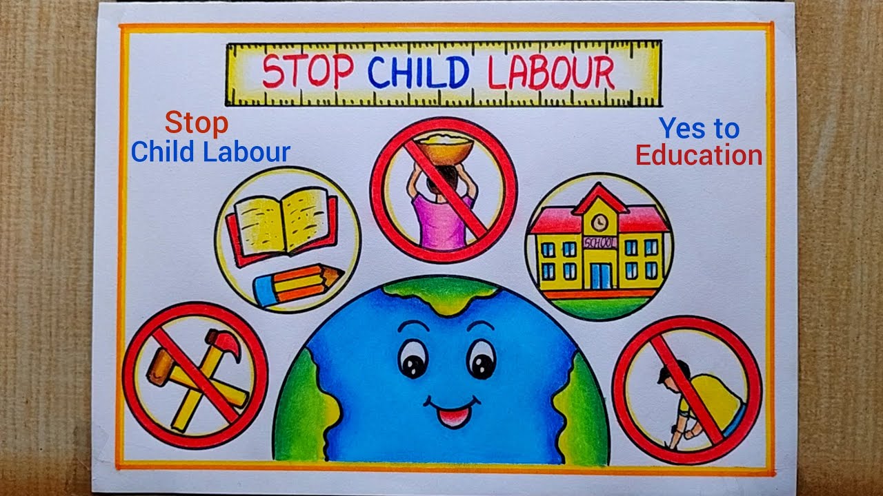 Very easy World Day Against Child Labour drawing| Stop Child Labour Poster | Child Labour drawing