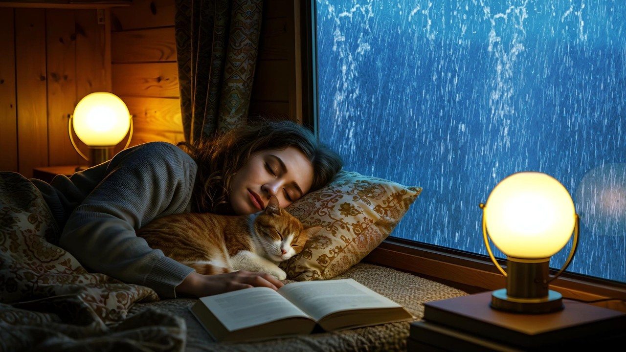 🌩️Rain & Thunder 🌧️Soft Rain Cozy Car Full Night Recovery