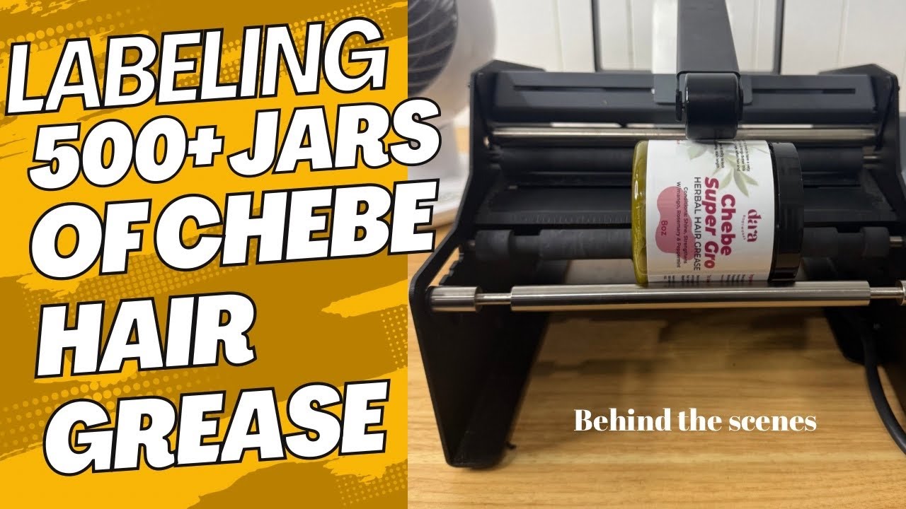 Labeling 500+ Jars of Chebe Hair GreaseBehind the scenes