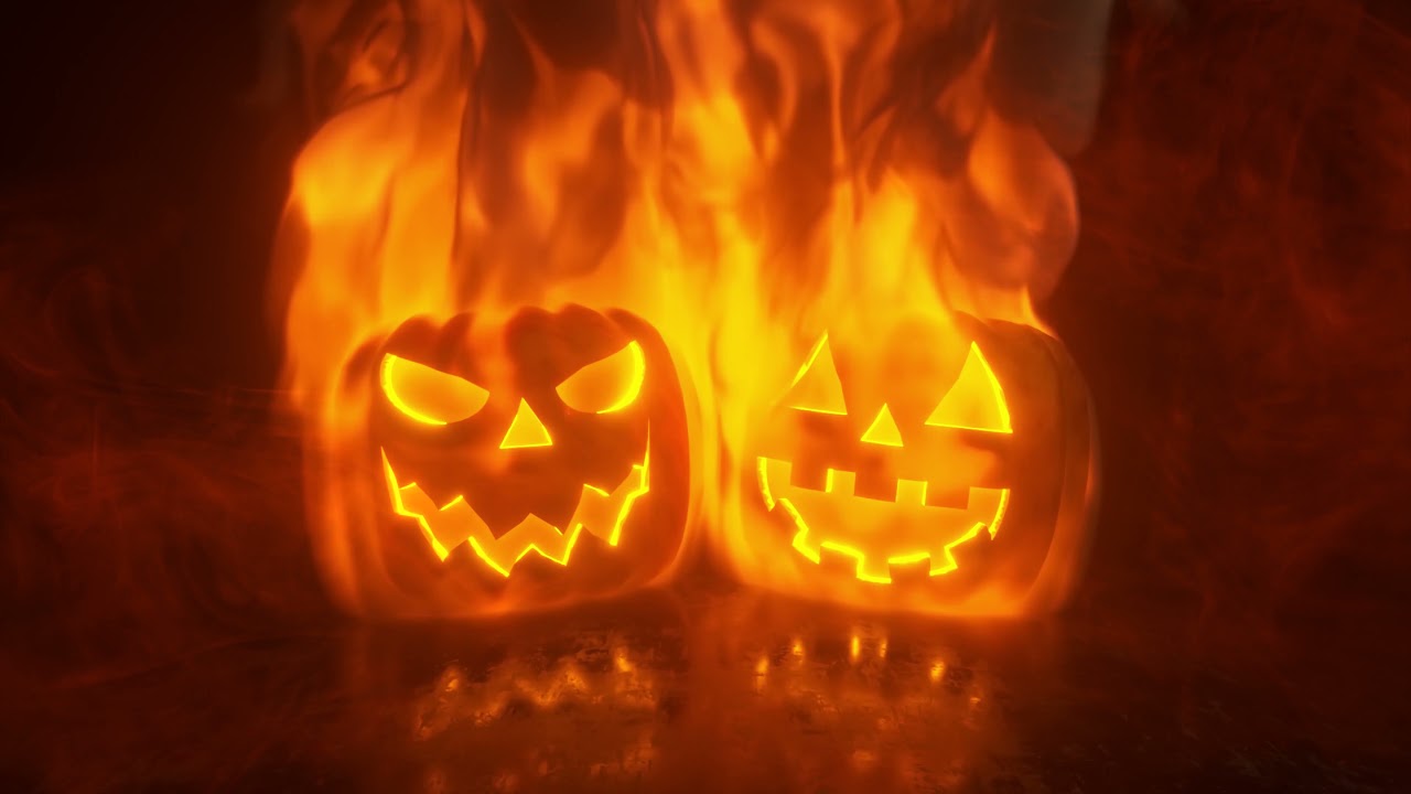 HALLOWEEN FIRE PLACE - Scary Pumpking Fire Place For Hallooween With Fire Sounds 🎃🦇 🦉 🕷 🕸