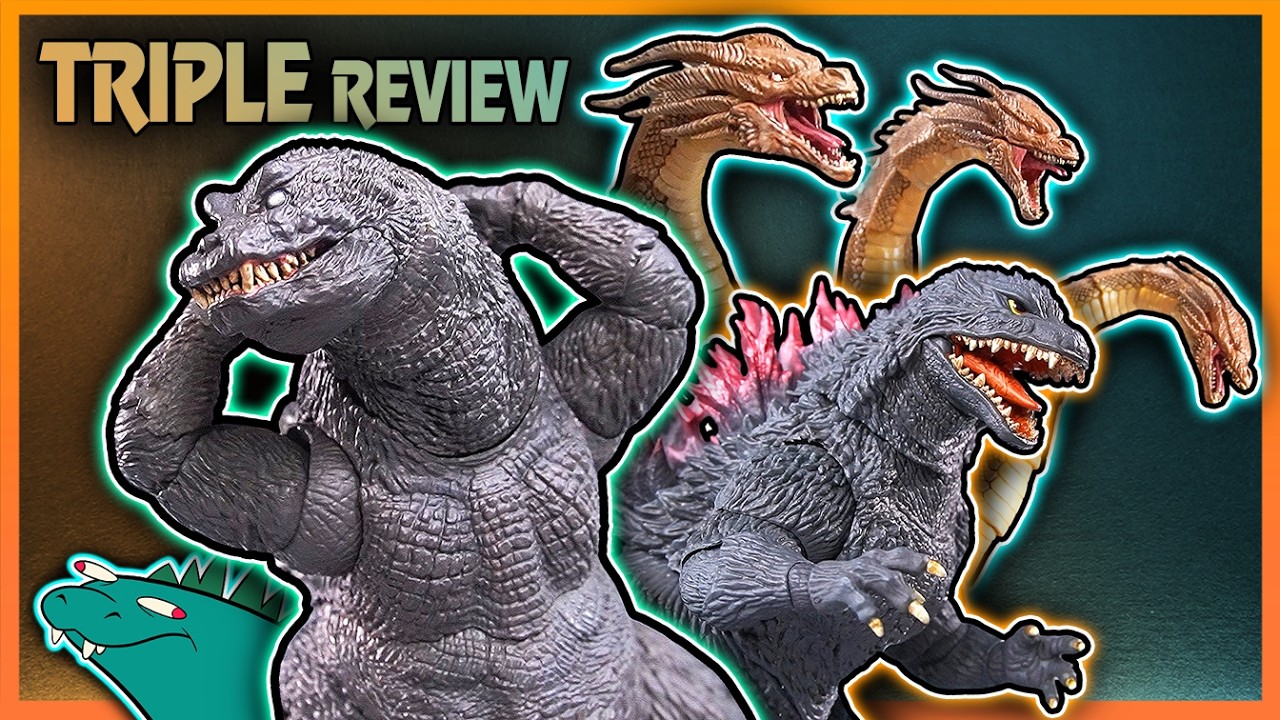 Hiya Toys Godzilla TRIPLE Review [2000, GMK, & King Ghidorah 2.0]
