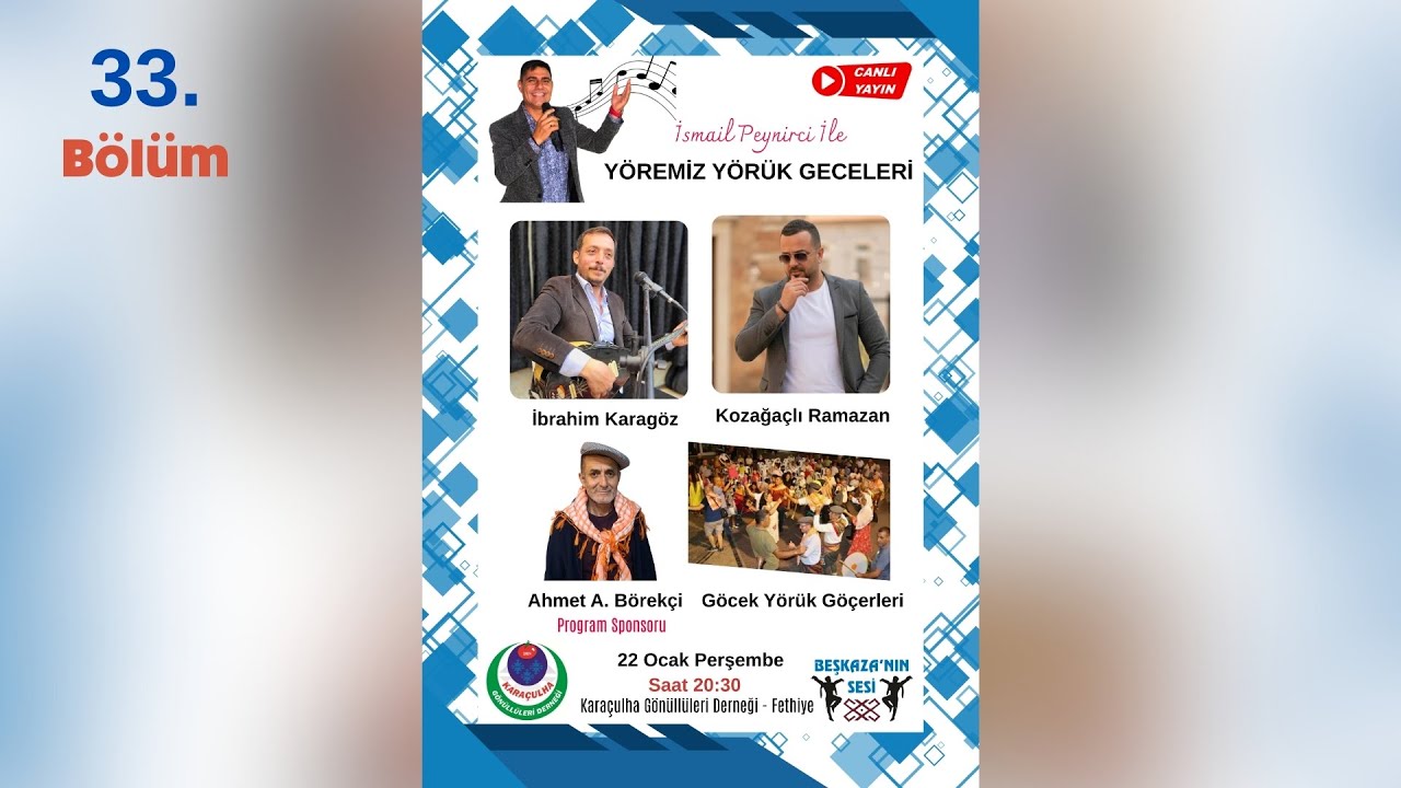 İsmail Peynirci ile Yöremiz Yörük Geceleri 33.Bölüm| Kozağaçlı Ramazan | İbrahim Karagöz