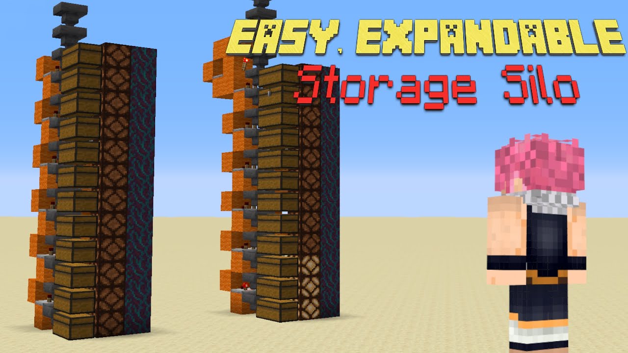 EASY, EXPANDABLE Storage Silo In Minecraft : RedStone Tutorial