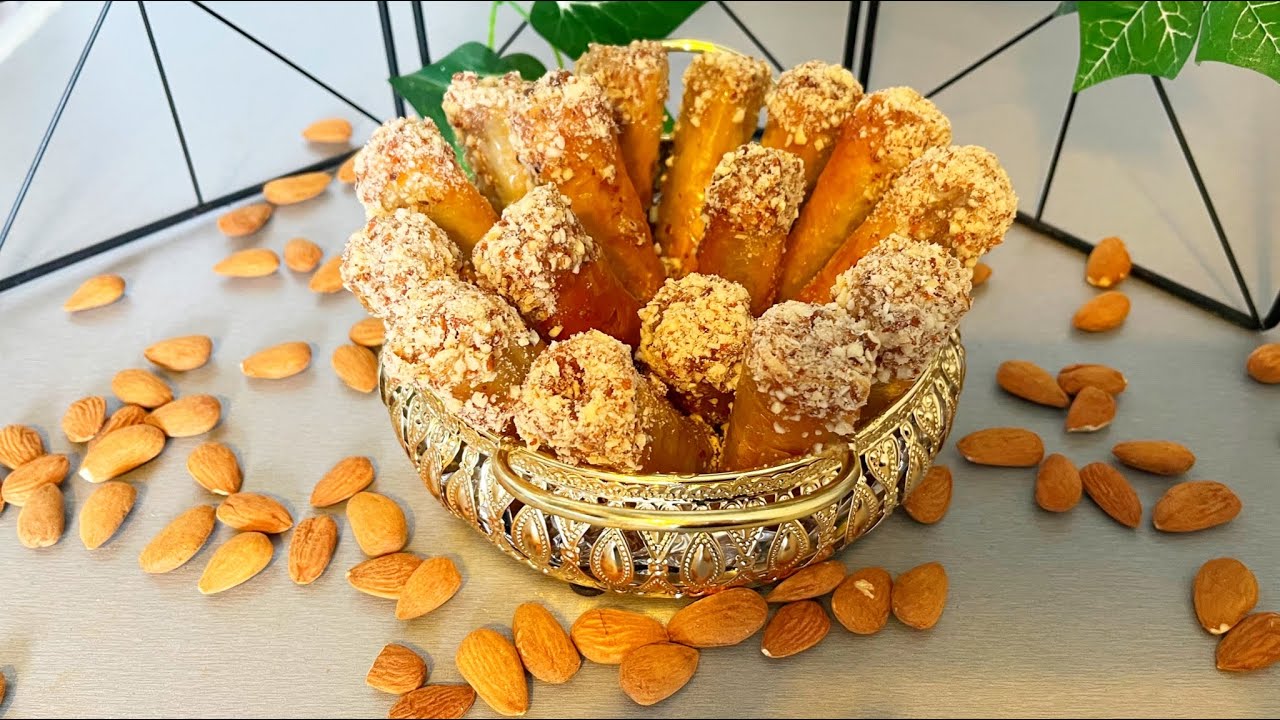 Cigares aux amandes au four en 10  سيقار معسل في الفرن بورق الفيلو minutes