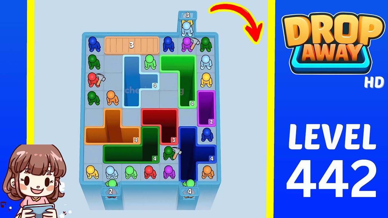 Drop Away Level 442 Solution Walkthrough