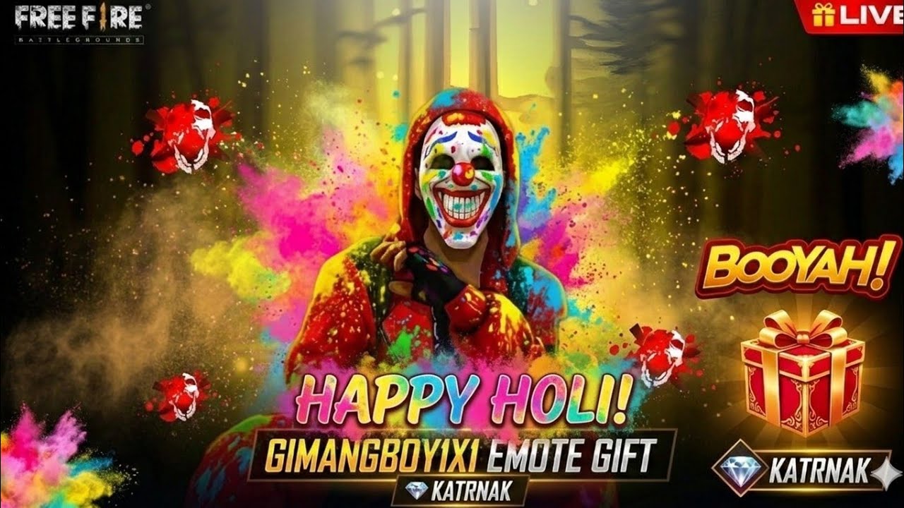 LIVE 🔴 GIMANGBOY1X1 HAPPY HOLI EMOT GIFT 🎁💎