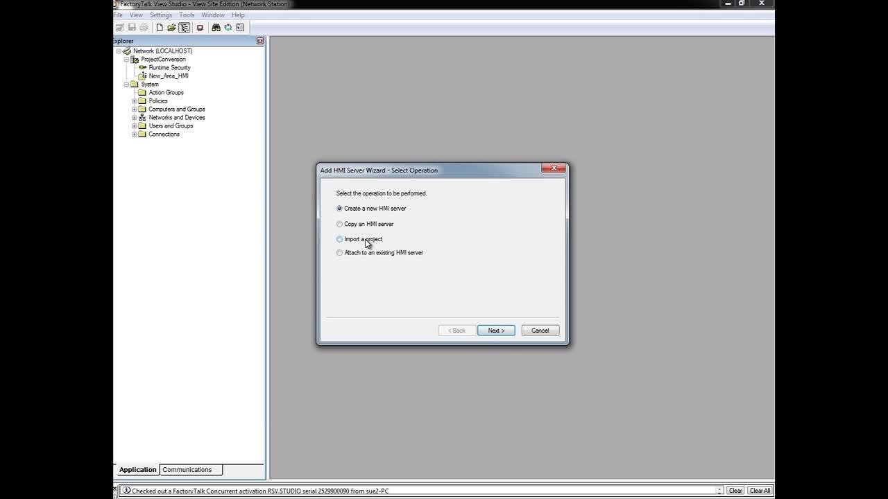 Executing Migration Ch4: Importing the RSView32 Project
