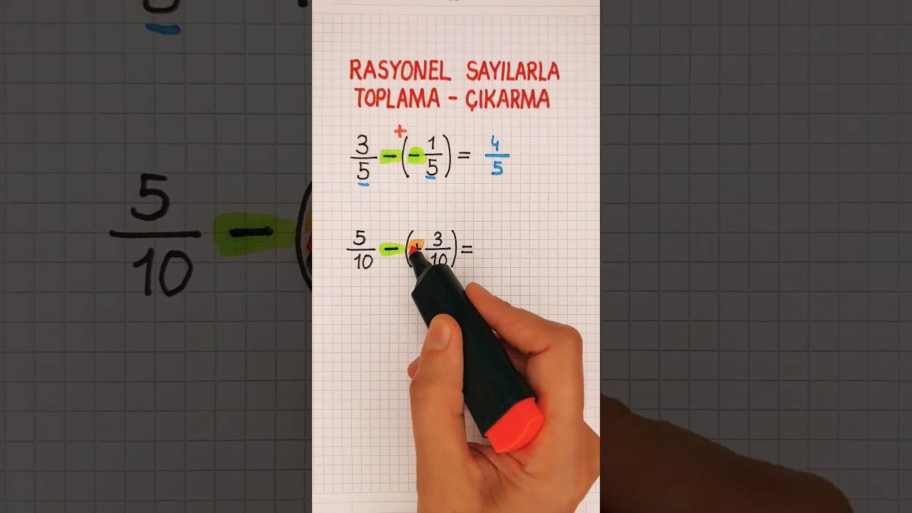 7.SINIF🔴Rasyonel Sayılarla Toplama &Ccedil;ıkarma ➡️ #rasyonelsayılar ✅️✅️