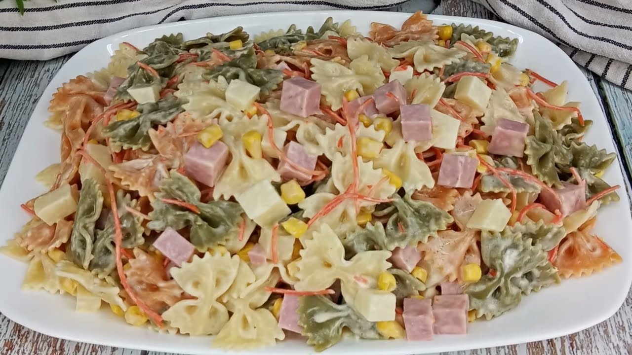 Ensalada de Pasta Fría con Queso 😋 | Receta Rápida, Fácil y muy Deliciosa. 💥💥 BRUTAL Rico Rico 😋