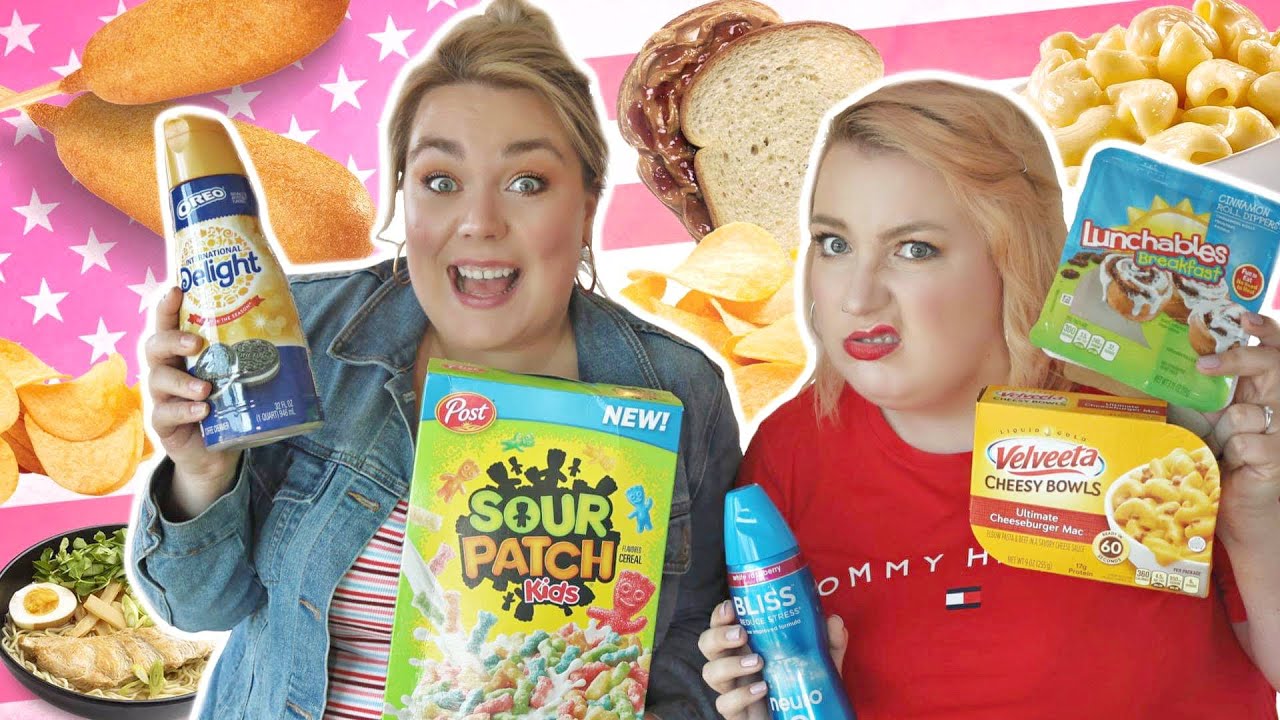 Bouffe Louche américaine | On goûte de la nourriture étrange du Walmart des USA |  2FILLESORDINAIRES